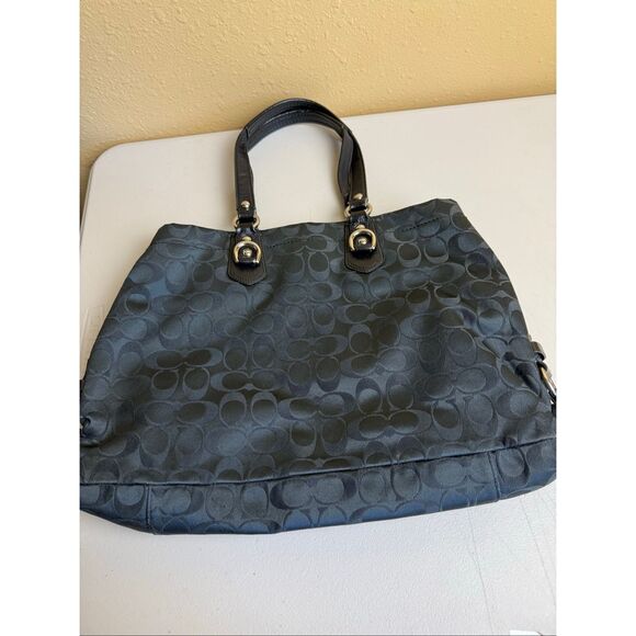 Coach Ashley Signature Sateen Carryall Tote Black F15510 – Authentic” - Picture 7 of 16